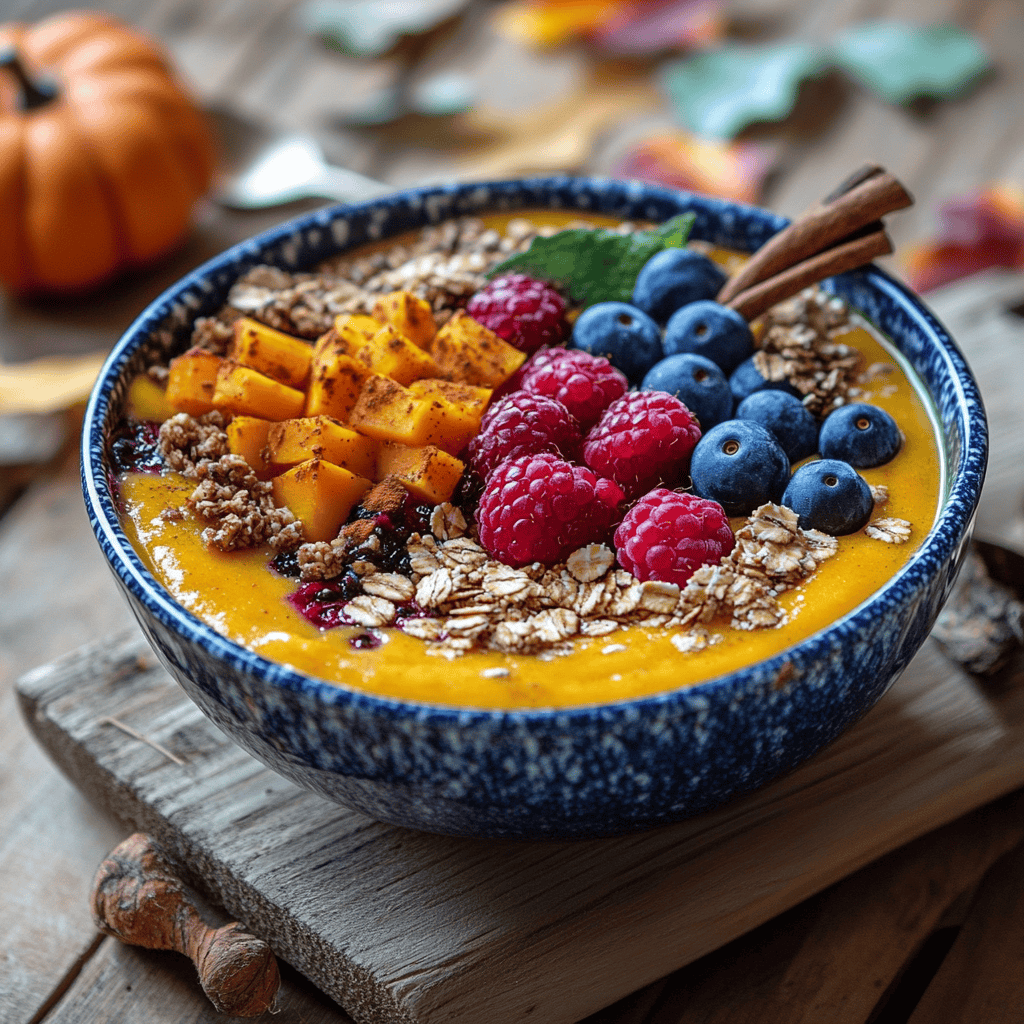 Smoothie bowl made with canned butternut squash